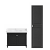 Meuble de salle de bain JACOB DELAFON Cléo 1889 Gris Intense + plan vasque 1 trou + colonne droite + mitigeur