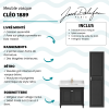 Meuble de salle de bain JACOB DELAFON Cléo 1889 Gris Intense + plan vasque 1 trou + colonne droite + mitigeur