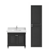 Meuble de salle de bain JACOB DELAFON Cléo 1889 Gris Intense + plan vasque 1 trou + colonne droite + mitigeur