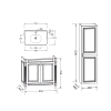 Meuble de salle de bain JACOB DELAFON Cléo 1889 Gris Intense + plan vasque 1 trou + colonne droite + mitigeur