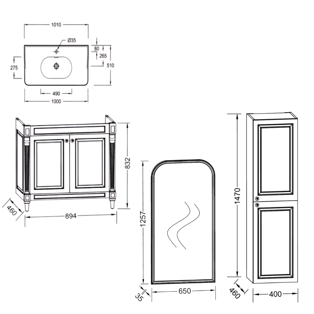 Meuble de salle de bain JACOB DELAFON Cléo 1889 Gris Intense + plan vasque 1 trou + colonne droite + miroir + mitigeur