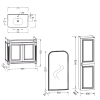 Meuble de salle de bain JACOB DELAFON Cléo 1889 Gris Intense + plan vasque 1 trou + colonne droite + miroir + mitigeur