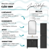 Meuble de salle de bain JACOB DELAFON Cléo 1889 Gris Intense + plan vasque 1 trou + colonne droite + miroir + mitigeur
