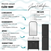 Meuble de salle de bain JACOB DELAFON Cléo 1889 Gris Intense + plan vasque 1 trou + colonne droite + miroir + mitigeur