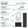 Meuble de salle de bain JACOB DELAFON Cléo 1889 Gris Intense + plan vasque 1 trou + colonne droite + miroir + mitigeur