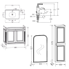 Meuble de salle de bain JACOB DELAFON Cléo 1889 Gris Intense + plan vasque 1 trou + colonne droite + miroir + mitigeur