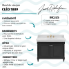 Meuble de salle de bain JACOB DELAFON Cléo 1889 Gris Intense + plan vasque 3 trous + mélangeur