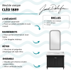 Meuble de salle de bain JACOB DELAFON Cléo 1889 Gris Intense + plan vasque 3 trous + miroir + mélangeur