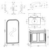 Meuble de salle de bain JACOB DELAFON Cléo 1889 Gris Intense + plan vasque 3 trous + miroir + mélangeur