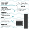 Meuble de salle de bain JACOB DELAFON Cléo 1889 Gris Intense + plan vasque 3 trous + colonne droite + mélangeur