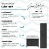 Meuble de salle de bain JACOB DELAFON Cléo 1889 Gris Intense + plan vasque 3 trous + colonne droite + mélangeur