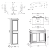 Meuble de salle de bain JACOB DELAFON Cléo 1889 Gris Intense + plan vasque 3 trous + colonne droite + mélangeur
