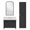Meuble de salle de bain JACOB DELAFON Cléo 1889 Gris Intense + plan vasque 3 trous + miroir + colonne droite + mélangeur