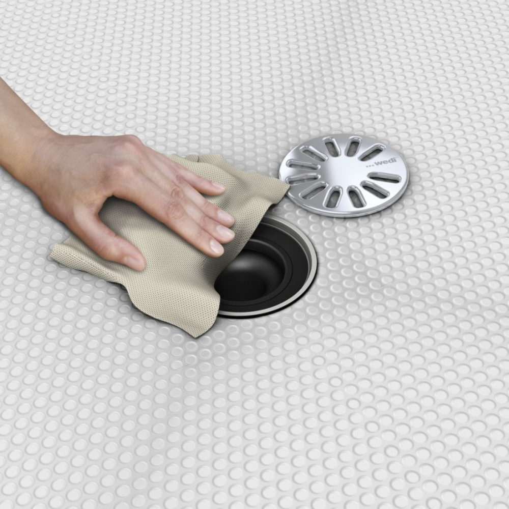 Bonde de douche ronde coupe-feu sortie verticale WEDI Fundo Solido