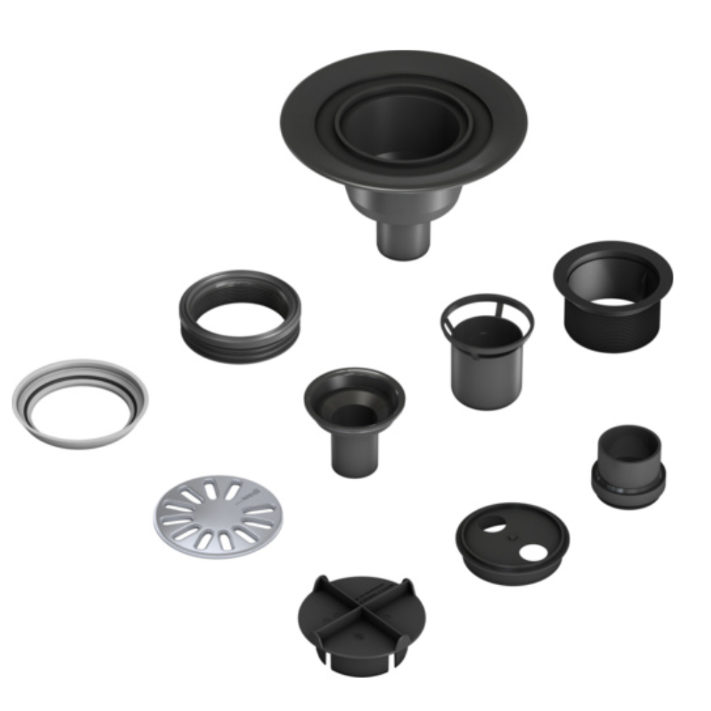 Bonde de douche ronde sortie verticale WEDI Fundo Solido