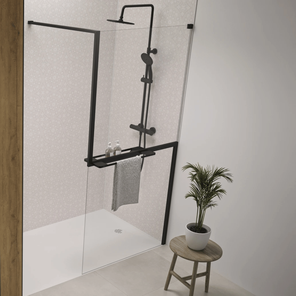 Paroi de douche KINEDO Walk-in Solo Z noir mat ambiance