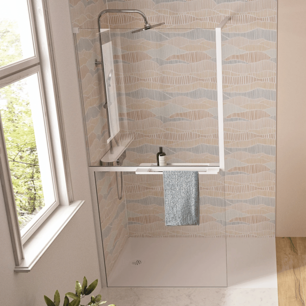 Paroi de douche KINEDO Walk-in Solo Z blanc mat ambiance
