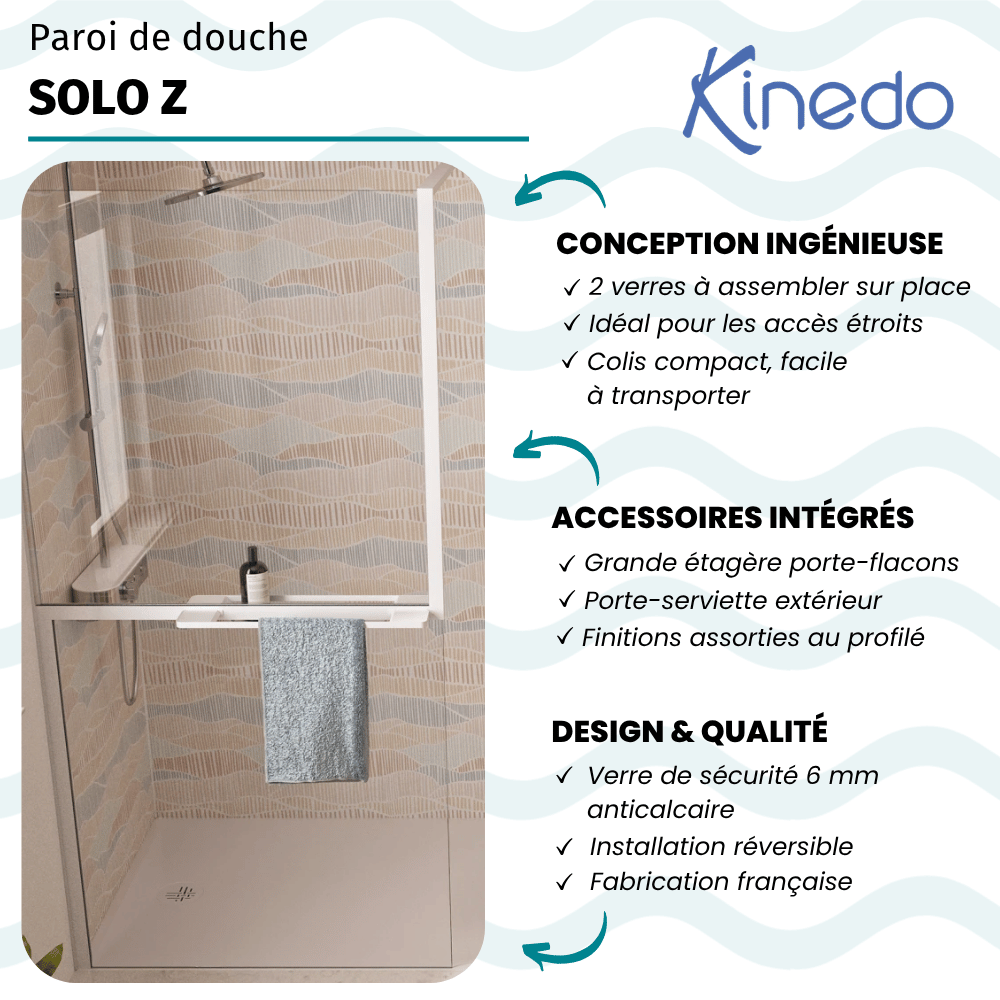 Paroi de douche KINEDO Walk-in Solo Z blanc mat infos