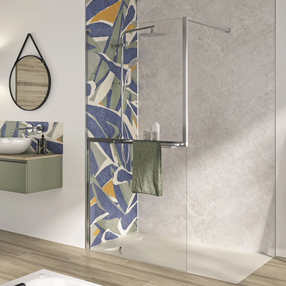 Paroi de douche KINEDO Walk-in Solo Z chromé ambiance 2