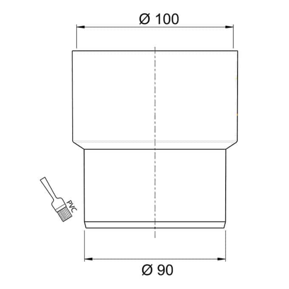Adaptateur sortie de cuvette WC WIRQUIN mâle 90 mm schéma
