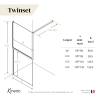 Paroi de douche KINEDO Walk-in Twinset en 2 parties avec verre anticalcaire dimensions