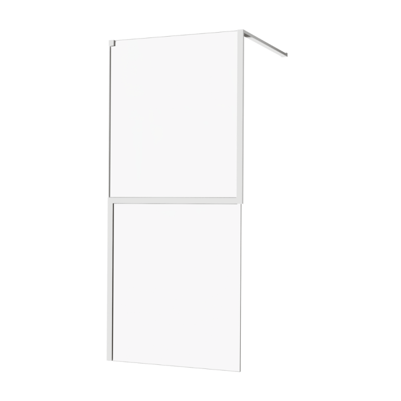 Paroi de douche KINEDO Walk-in Twinset en 2 parties avec verre anticalcaire blanc mat