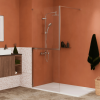 Paroi de douche KINEDO Walk-in Twinset en 2 parties avec verre anticalcaire chromé ambiance