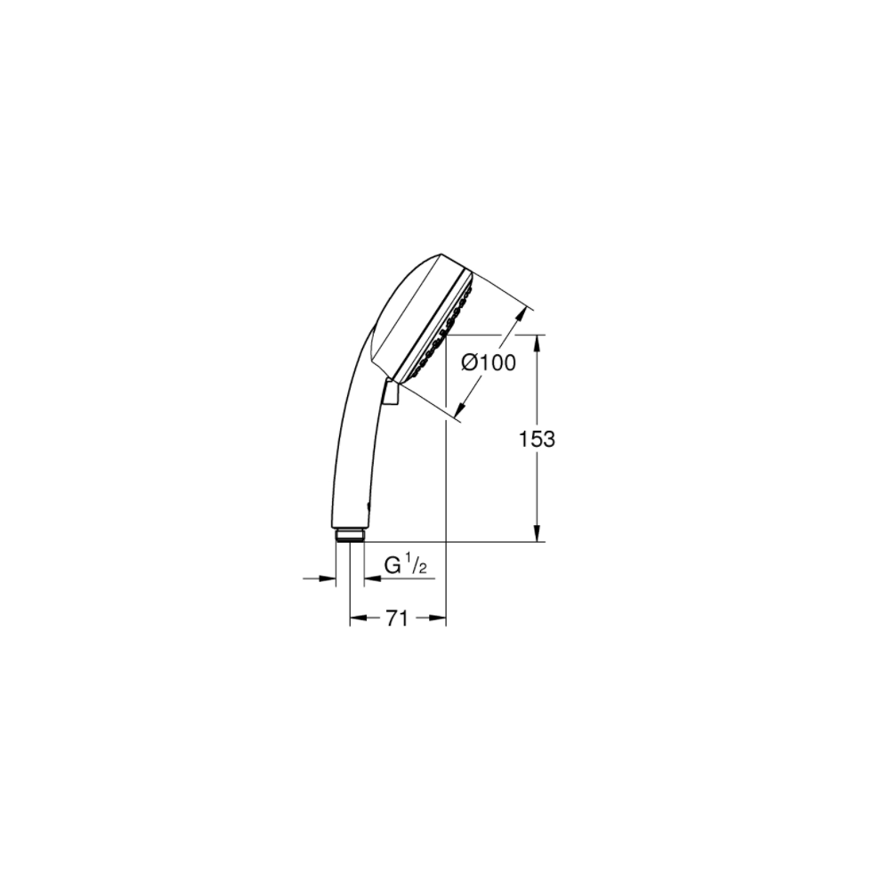 Dimensions pommeau de douche Grohe - Salle de bain moderne - Batinea