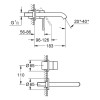 19408GN1_23571000 dessin technique du mitigeur mural lavabo Grohe Essence - Taille M
