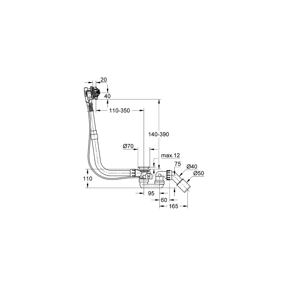 Baignoire emplissage par le vidage - Talentofill Grohe