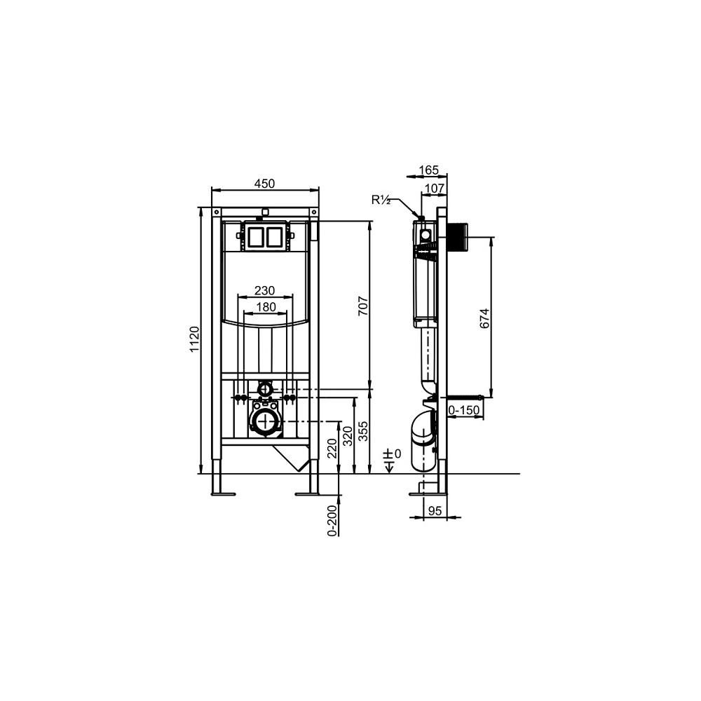 Bati support wc hauteur - Installation bati support