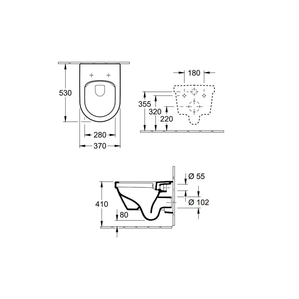 Cuvette suspendue sans bride Architectura Villeroy et Boch