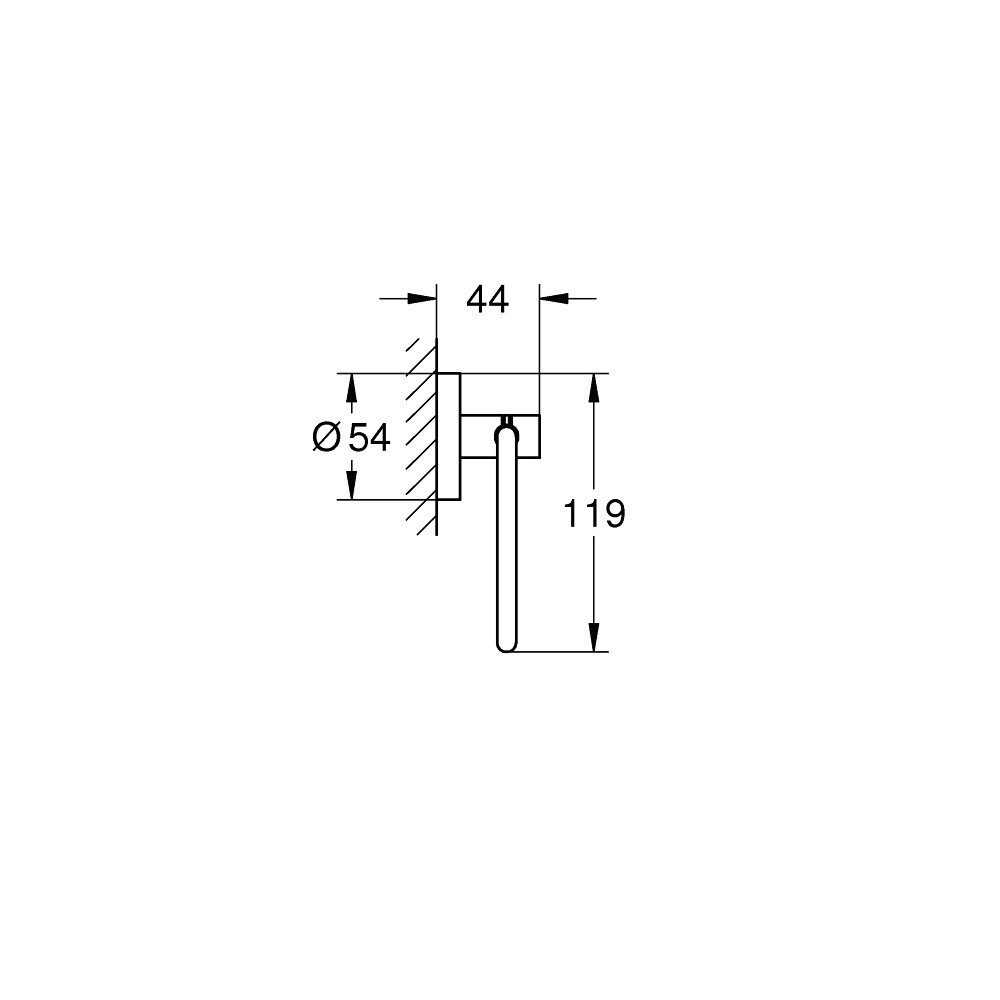 Dimensions derouleur papier Grohe Essentials