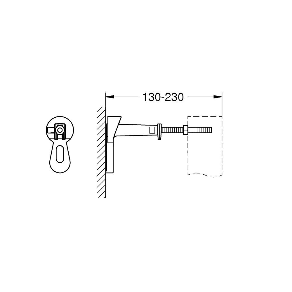 dimensions équerres murales pour bâti support Grohe Rapid SL