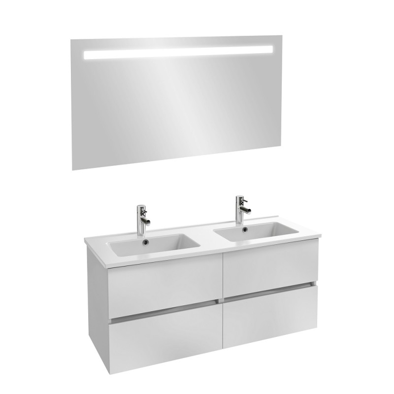 Pack meuble double vasque 120 cm JACOB DELAFON Tolbiac + miroir
