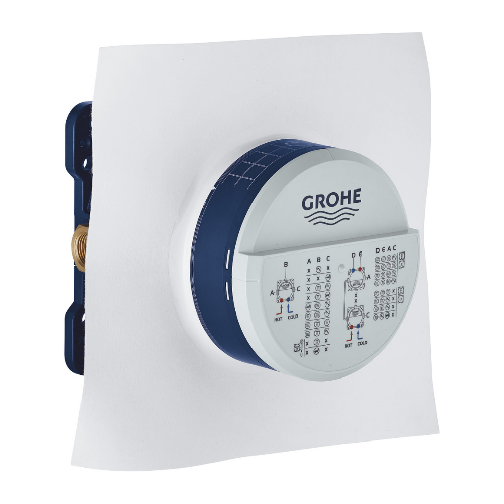 Façade mitigeur thermostatique encastrable Grohe Grohtherm SmartControl, rond 2 sorties + corps d'encastrement universel Grohe R