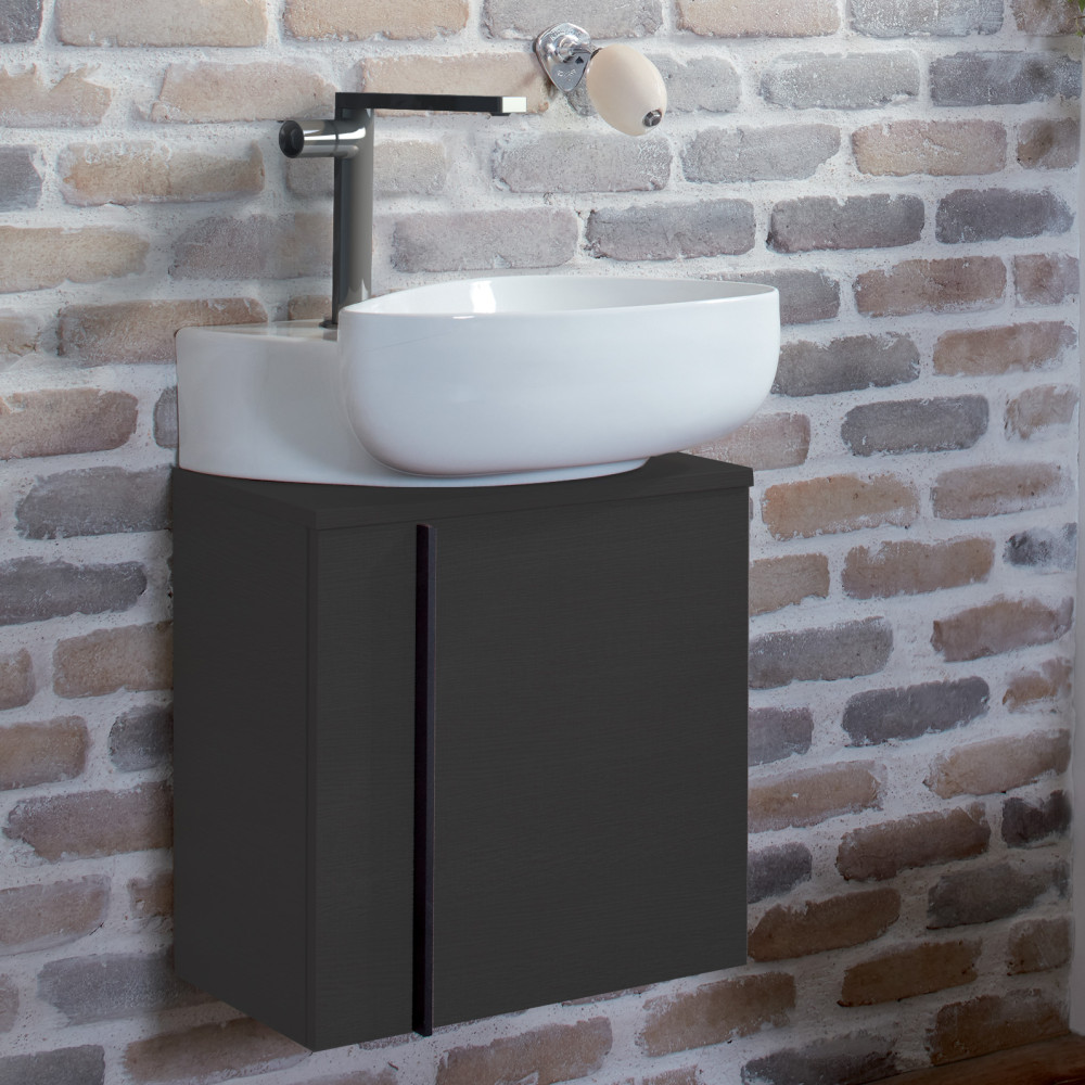 Ambiance Meuble et lave-main nouvelle vague jacob delafon 1 porte à droite 45 cm cm Gris billant
