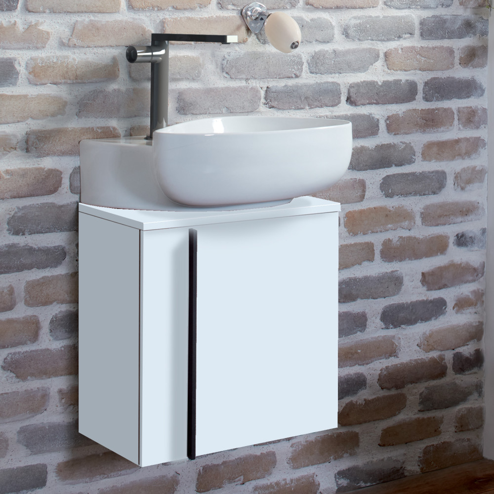 Ambiance Meuble et lave-main nouvelle vague jacob delafon 1 porte à droite 45 cm cm blanc
