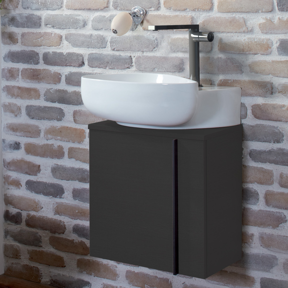 Ambiance Meuble et lave-main nouvelle vague jacob delafon 1 porte à gauche 45 cm cm Gris billant