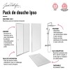 Pack douche avec receveur 90 x 90 cm, colonne douche Brigitte et paroi de douche accès d'angle Serenity Jacob Delafon