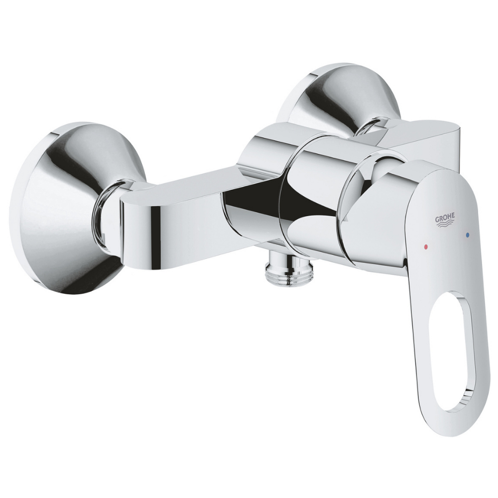 Mitigeur douche Bauloop monocommande et douchette + barre de douche + porte savon Grohe Tempesta