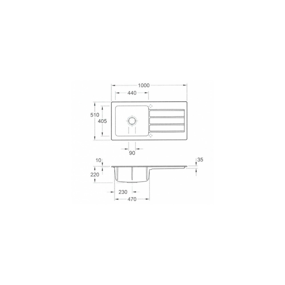 Evier Villeroy et Boch Architectura 60 100 x 51 cm Blanc + Robinet cuisine Grohe Concetto schéma evier