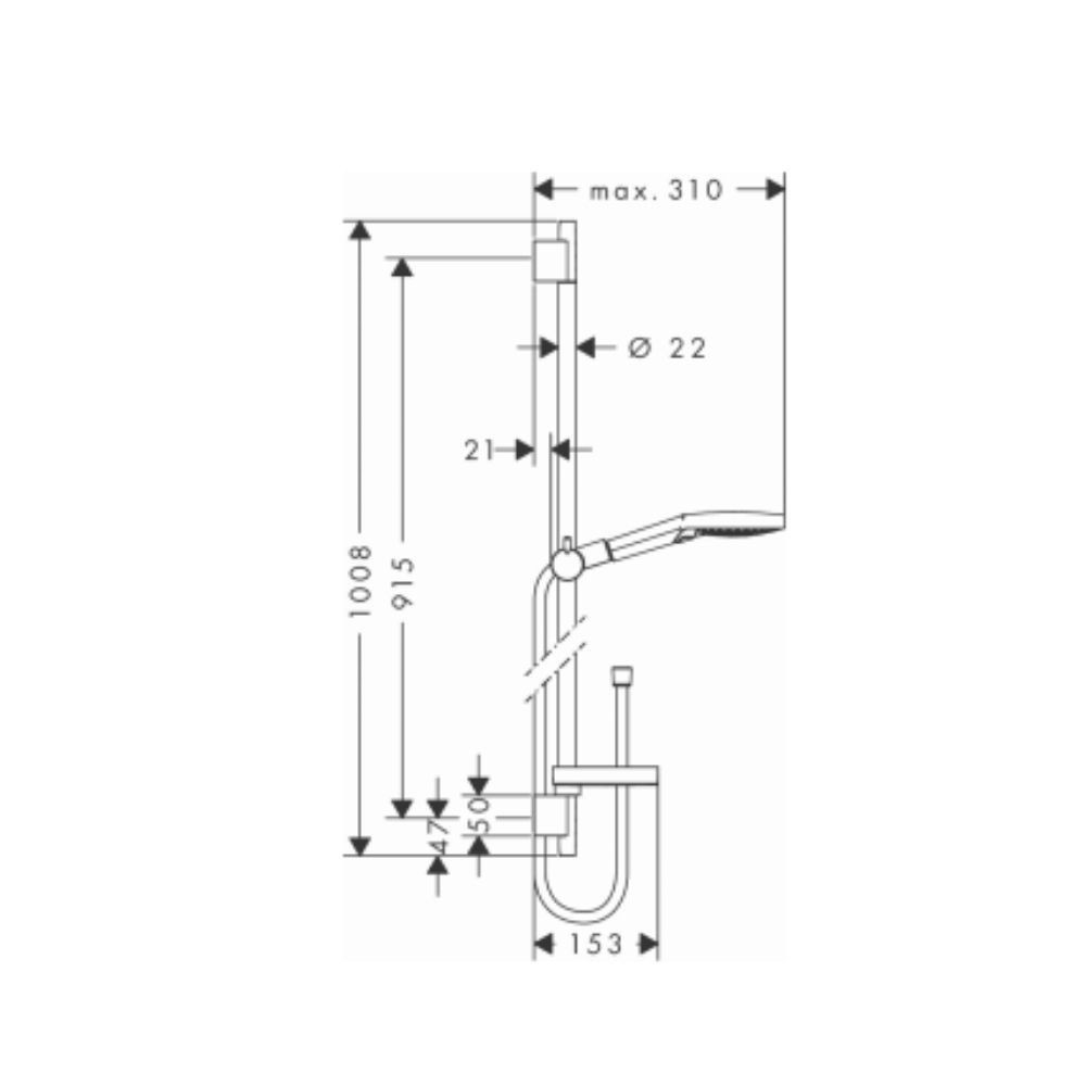 Schéma Pack mitigeur douche thermostatique Hansgrohe Ecostat complet