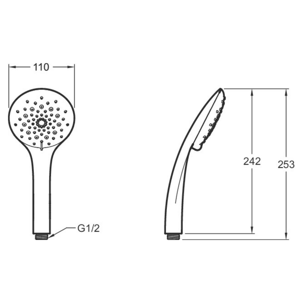 dimensions pommeau de douche jacob delafon amelie chrome 3 jets 