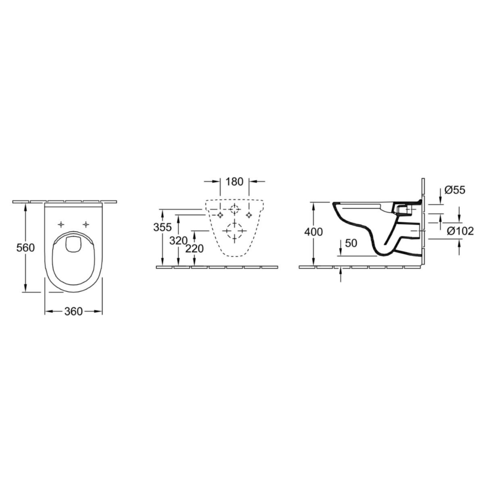Pack WC suspendu combipack directflush Villeroy et Boch O.Novo 5660FR01