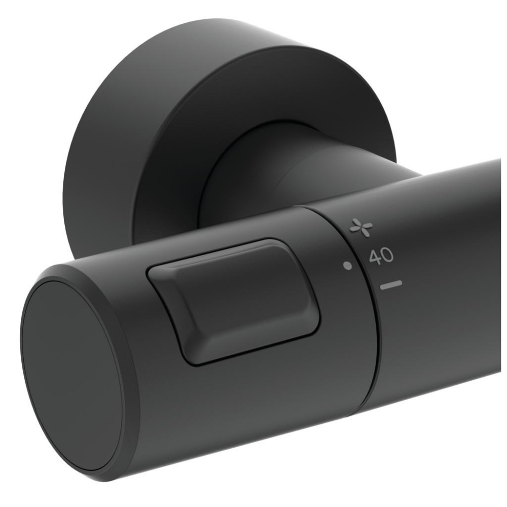 Colonne de douche thermostatique Ideal Standard Ceratherm 20 cm noir mat poignée mitigeur 