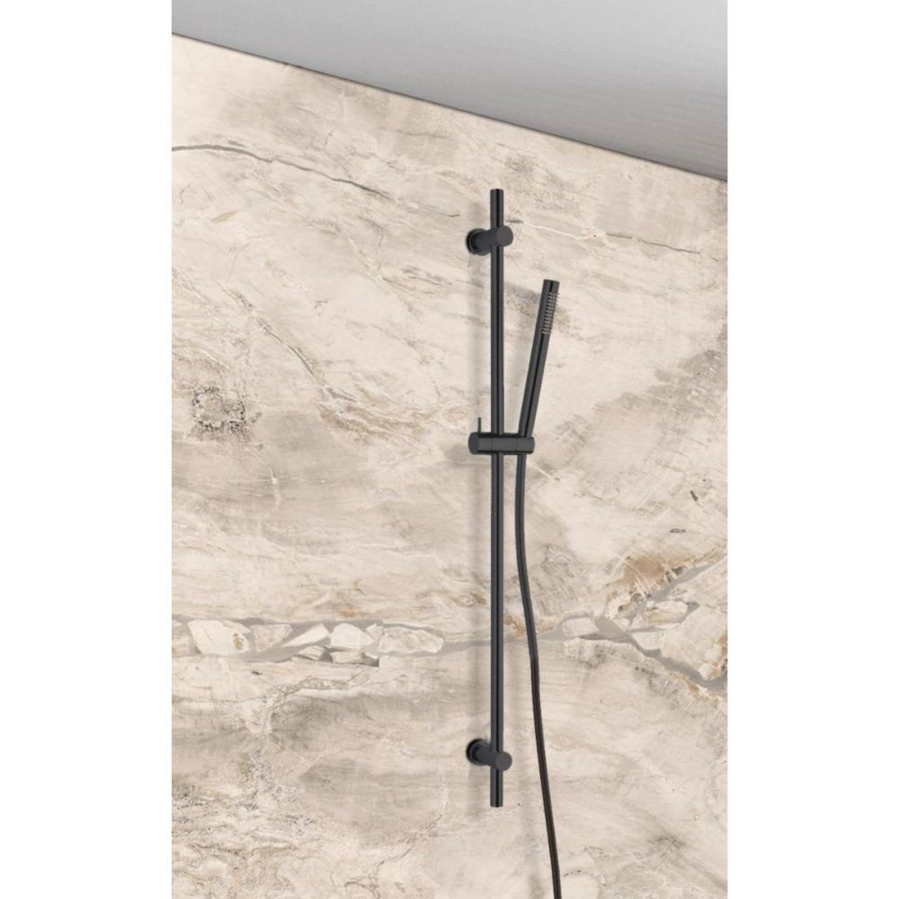 Barre de douche complète Paini Cox 90 cm noir brossé 88PZ900 