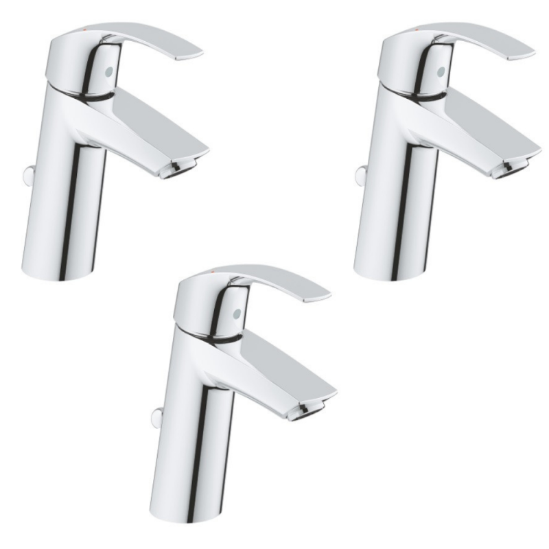 Lot de 3 Robinet lavabo Grohe Eurosmart taille M