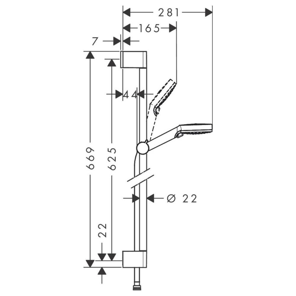 71400000_26532400 dimensions ensemble douche chrome vario hansgrohe