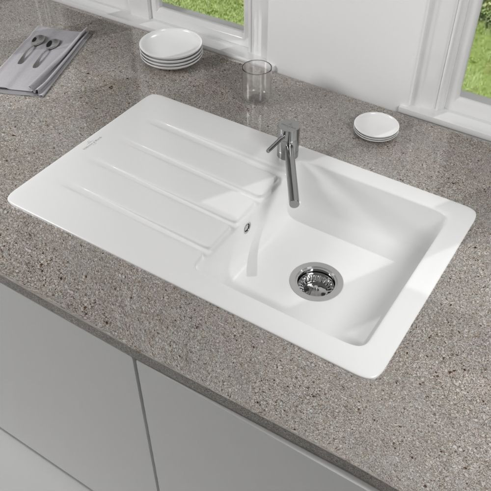 Evier Villeroy et boch Architectura 50 86 x 51 cm Blanc plan de travail
